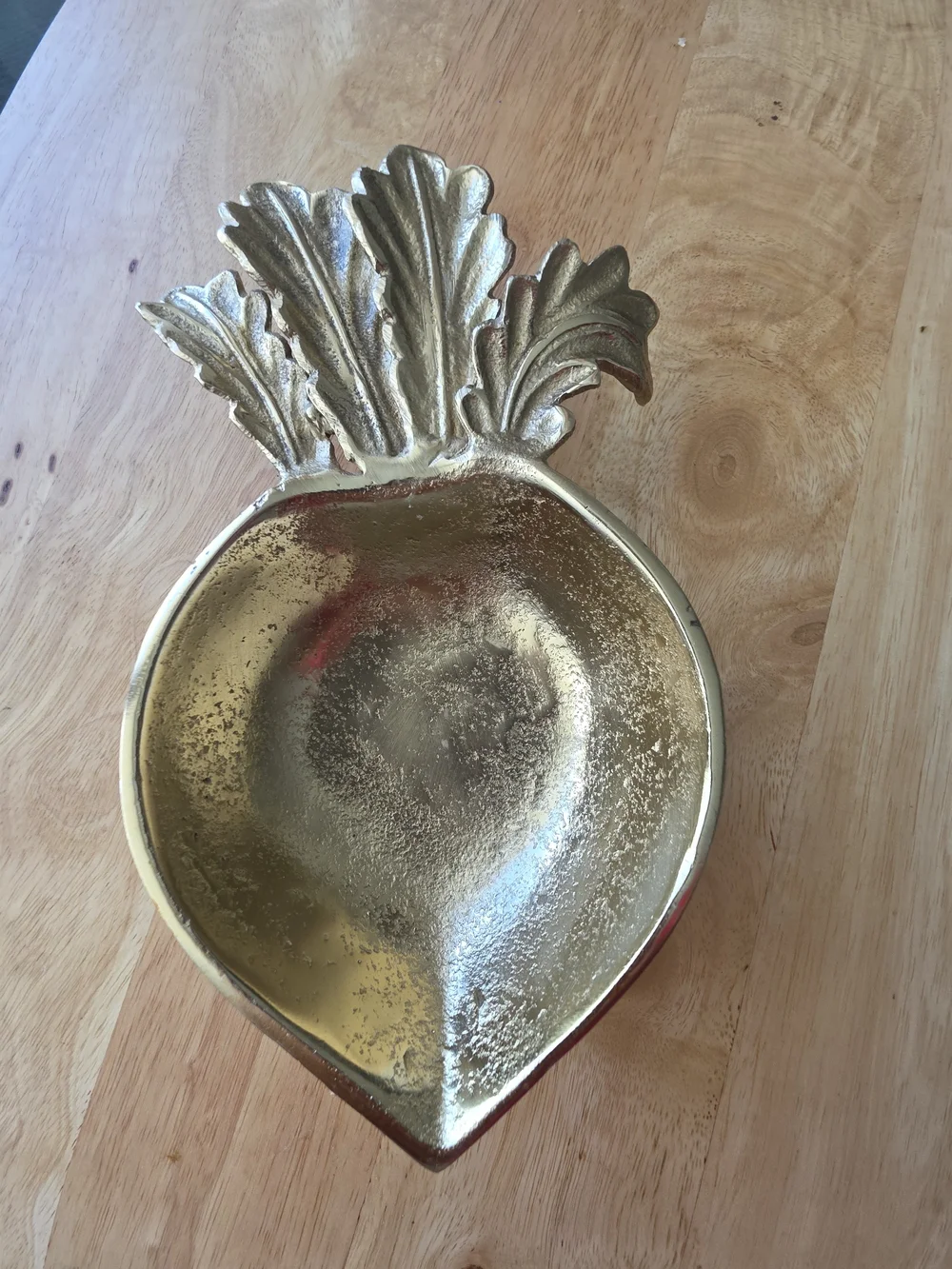 Vintage Style Gold Beetroot Trinket Dish Botanical 5.5